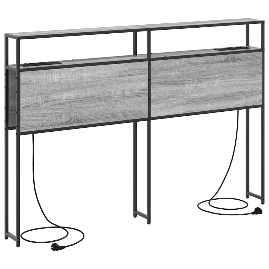 Opberghoofdbord met opslag Grijs sonoma Bewerkt hout is nu te koop bij PeponiXL, paradijselijk wonen!