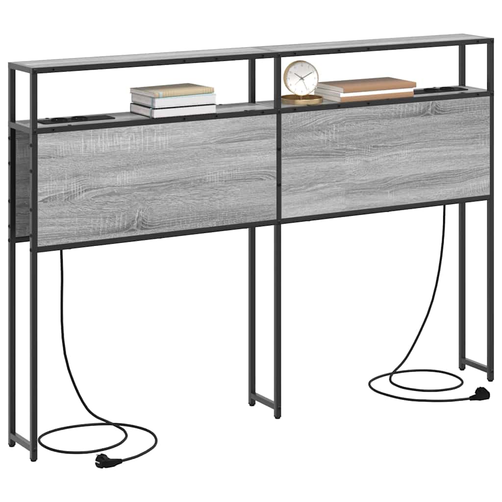 Opberghoofdbord met opslag Grijs sonoma Bewerkt hout is nu te koop bij PeponiXL, paradijselijk wonen!
