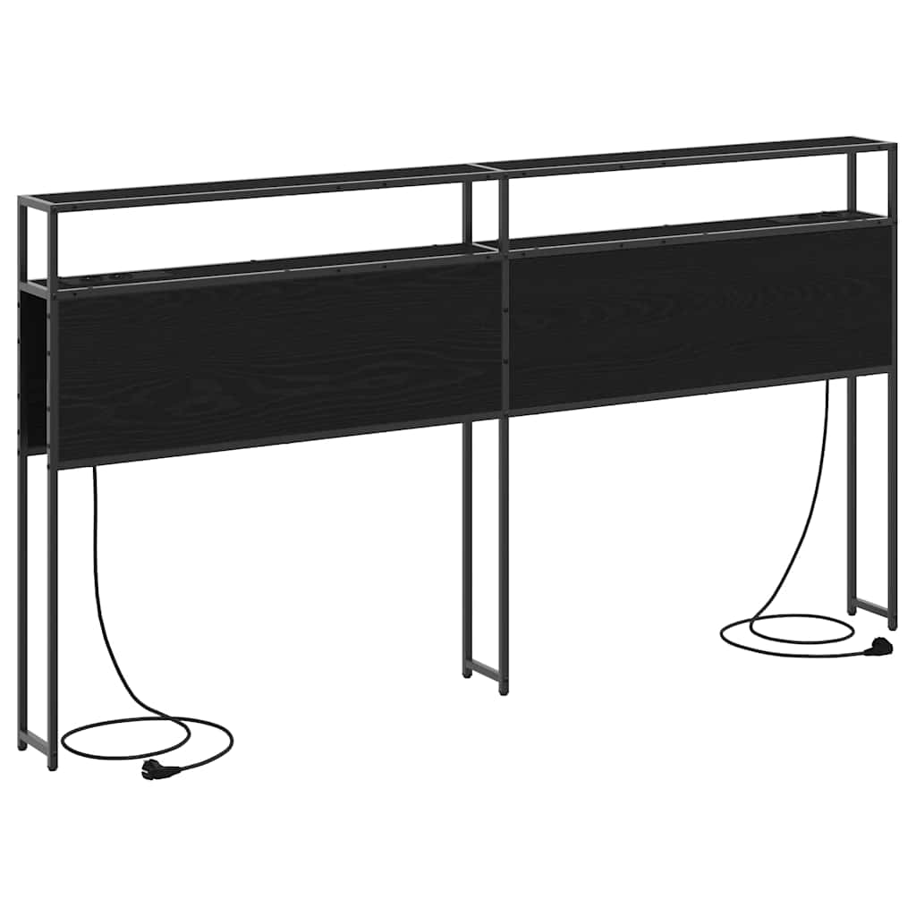 Opberghoofdbord met opslag Zwart eiken Bewerkt hout is nu te koop bij PeponiXL, paradijselijk wonen!