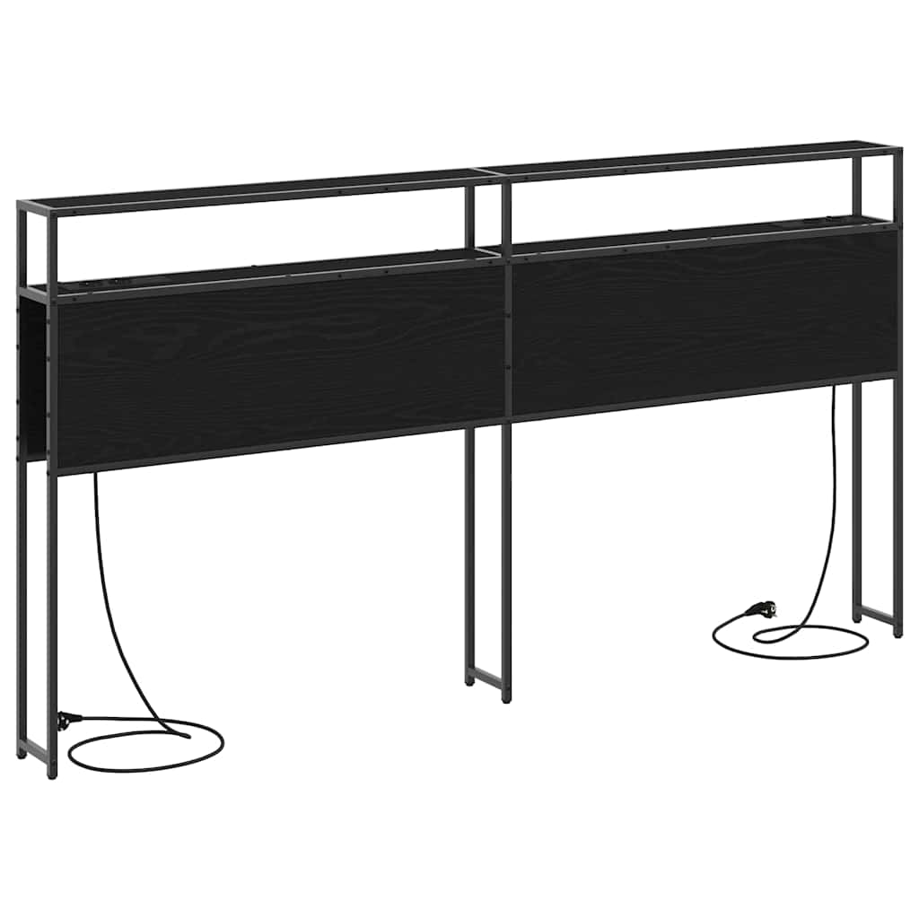 Opberghoofdbord met opslag Zwart eiken Bewerkt hout is nu te koop bij PeponiXL, paradijselijk wonen!