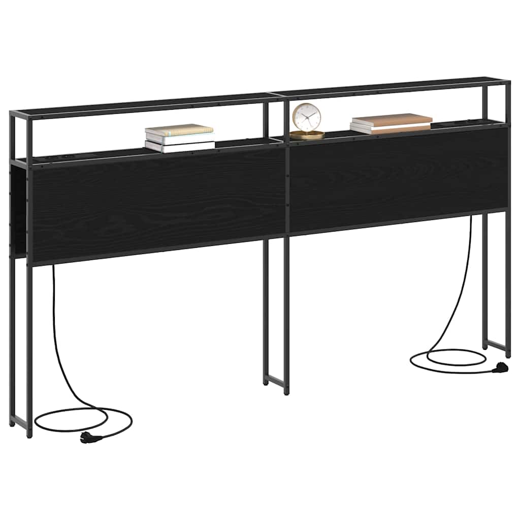 Opberghoofdbord met opslag Zwart eiken Bewerkt hout is nu te koop bij PeponiXL, paradijselijk wonen!
