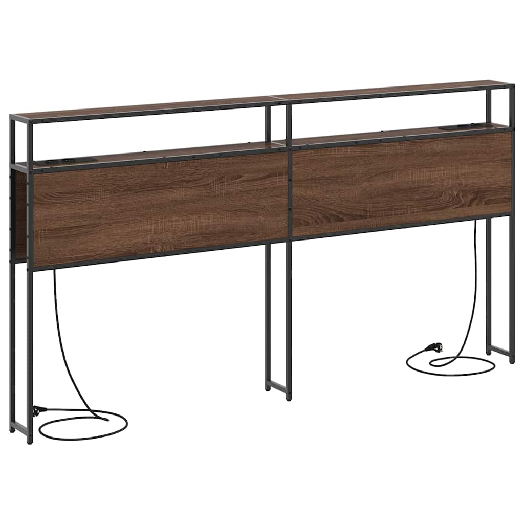 Opberghoofdbord met opslag bruin eikenkleur Bewerkt hout is nu te koop bij PeponiXL, paradijselijk wonen!