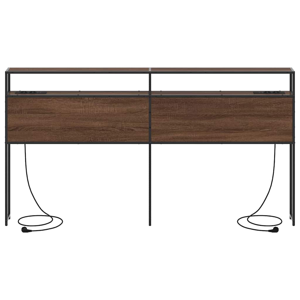 Opberghoofdbord met opslag bruin eikenkleur Bewerkt hout is nu te koop bij PeponiXL, paradijselijk wonen!