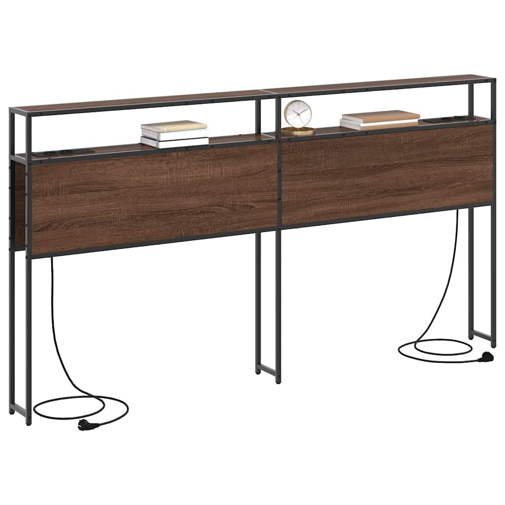 Opberghoofdbord met opslag bruin eikenkleur Bewerkt hout is nu te koop bij PeponiXL, paradijselijk wonen!