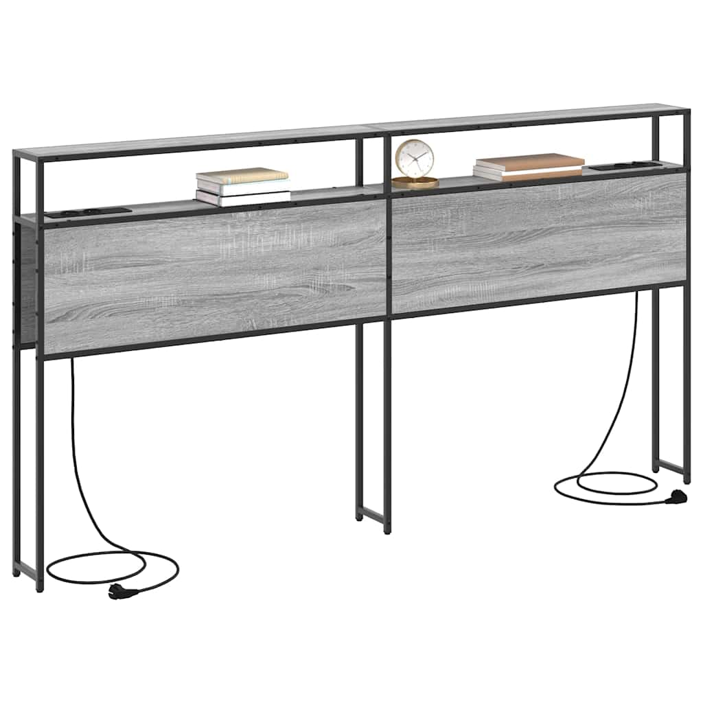Opberghoofdbord met opslag Grijs sonoma Bewerkt hout is nu te koop bij PeponiXL, paradijselijk wonen!
