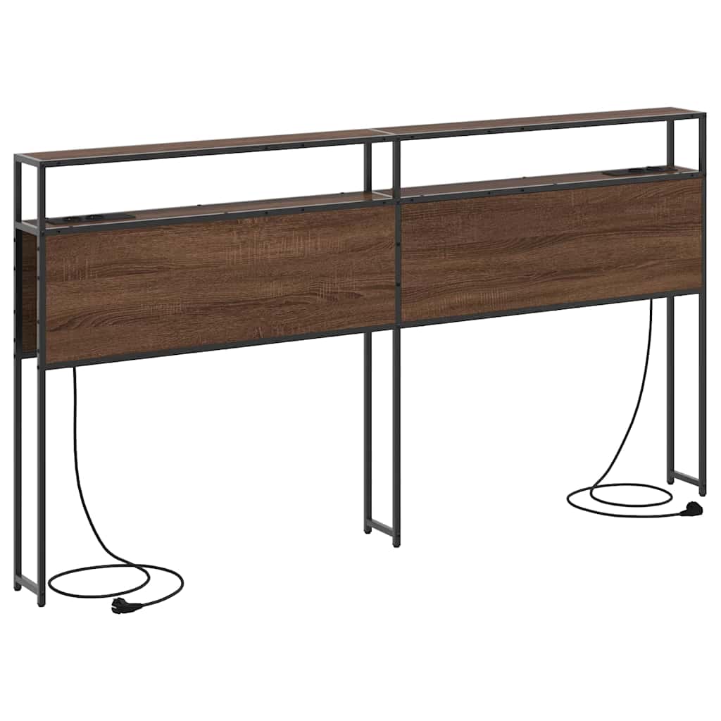 Opberghoofdbord met opslag bruin eikenkleur Bewerkt hout is nu te koop bij PeponiXL, paradijselijk wonen!