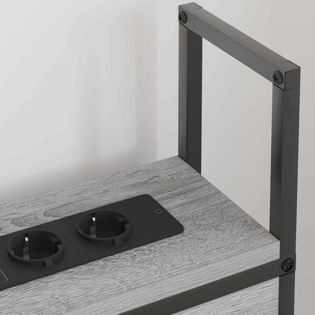 Opberghoofdbord met Oplaadstation Grijs sonoma Bewerkt hout is nu te koop bij PeponiXL, paradijselijk wonen!