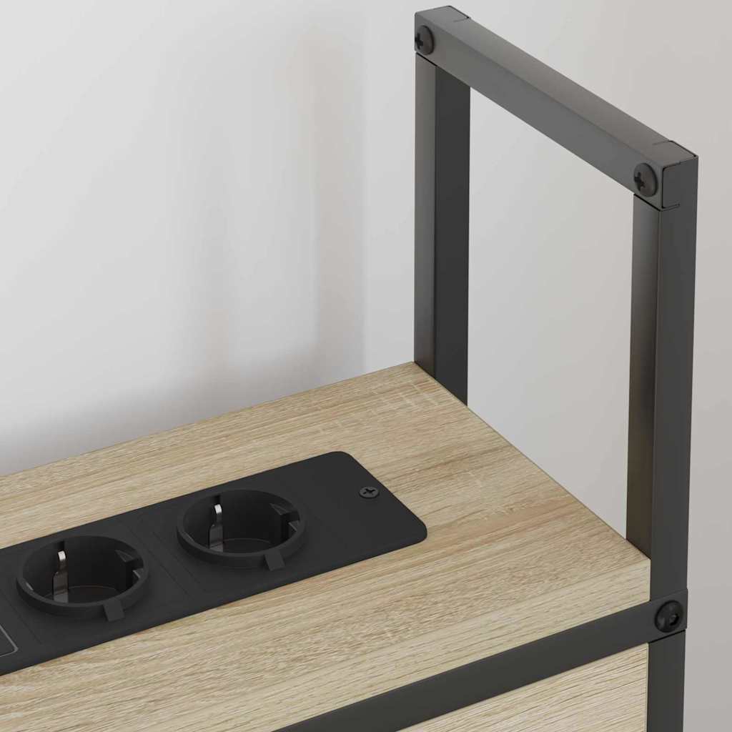 Opberghoofdbord met Oplaadstation Sonoma eiken Bewerkt hout is nu te koop bij PeponiXL, paradijselijk wonen!