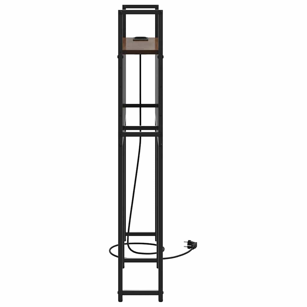 Opberghoofdbord met Oplaadstation bruin eikenkleur Bewerkt hout is nu te koop bij PeponiXL, paradijselijk wonen!