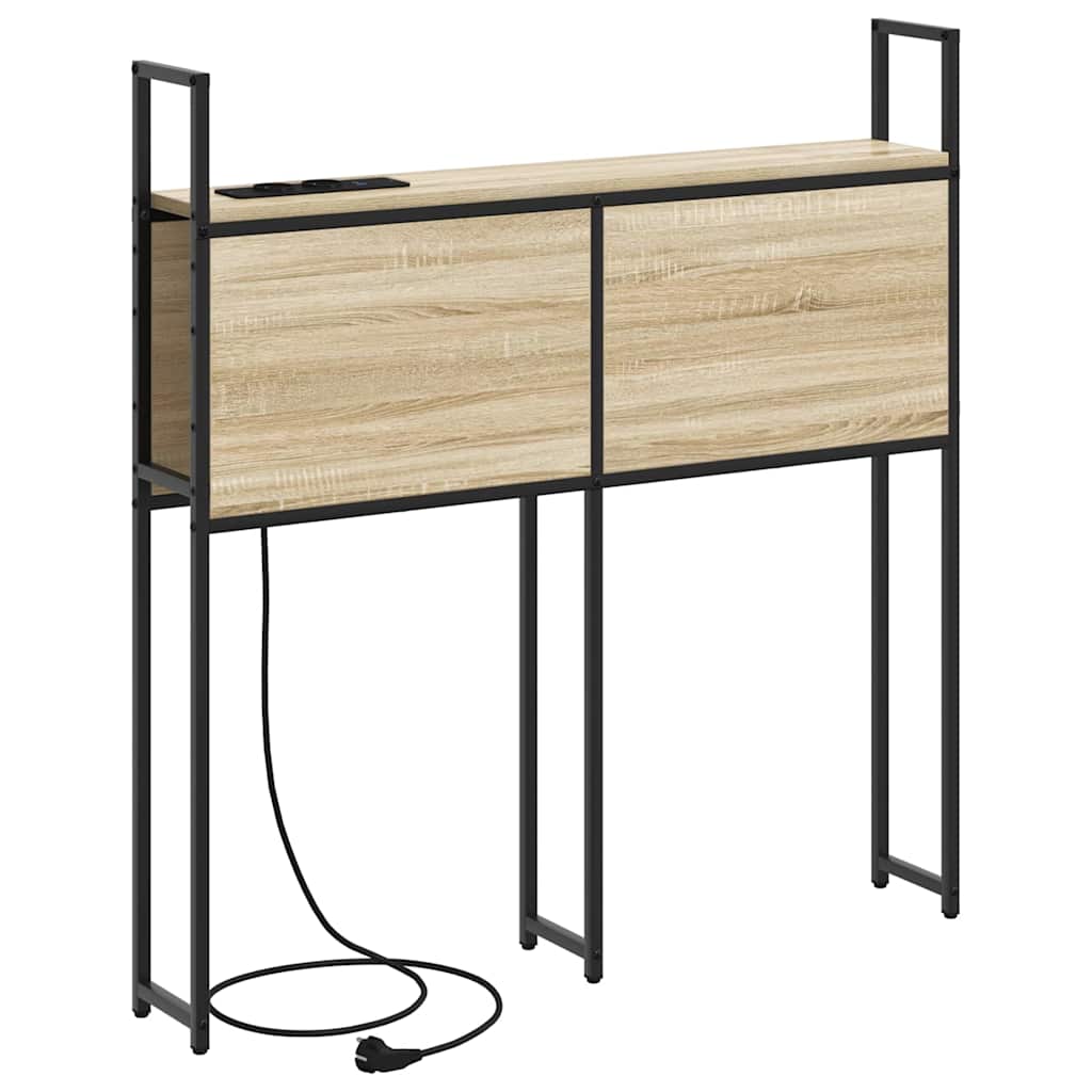 Opberghoofdbord met Oplaadstation Sonoma eiken Bewerkt hout is nu te koop bij PeponiXL, paradijselijk wonen!