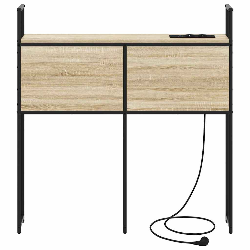 Opberghoofdbord met Oplaadstation Sonoma eiken Bewerkt hout is nu te koop bij PeponiXL, paradijselijk wonen!