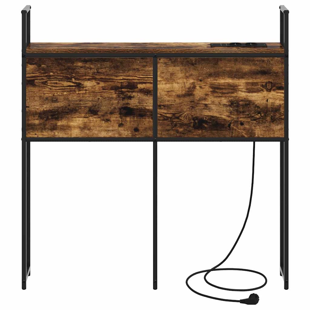 Opberghoofdbord met Oplaadstation Gerookt eiken Bewerkt hout is nu te koop bij PeponiXL, paradijselijk wonen!