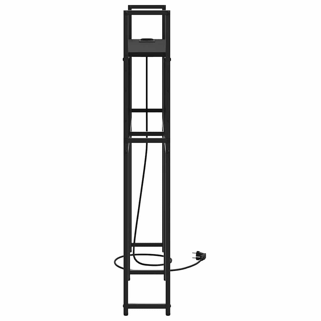 Opberghoofdbord met Oplaadstation Zwart eiken Bewerkt hout is nu te koop bij PeponiXL, paradijselijk wonen!