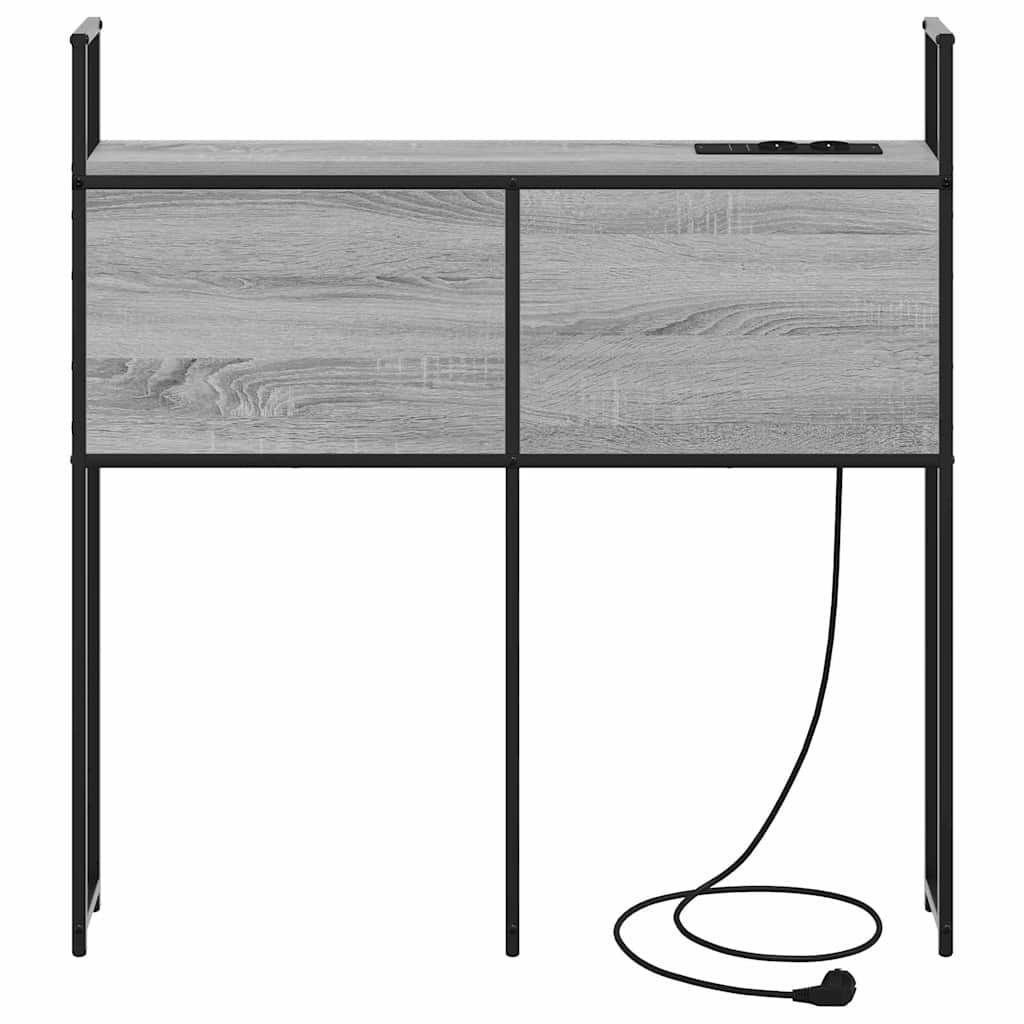 Opberghoofdbord met Oplaadstation Grijs sonoma Bewerkt hout is nu te koop bij PeponiXL, paradijselijk wonen!