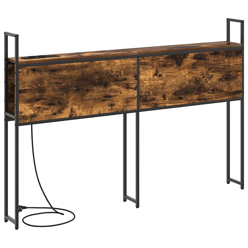 Opberghoofdbord met Oplaadstation Gerookt eiken Bewerkt hout is nu te koop bij PeponiXL, paradijselijk wonen!