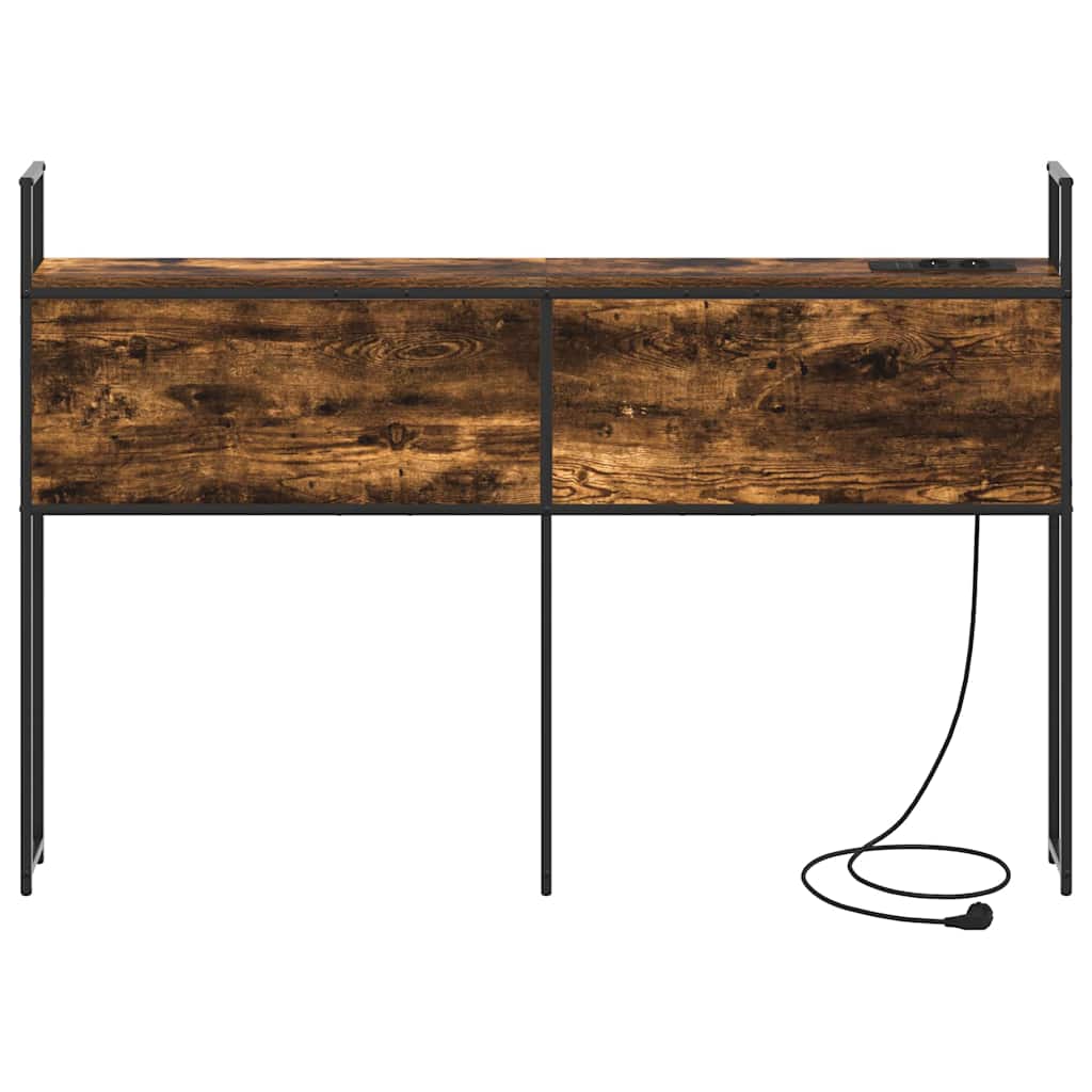 Opberghoofdbord met Oplaadstation Gerookt eiken Bewerkt hout is nu te koop bij PeponiXL, paradijselijk wonen!