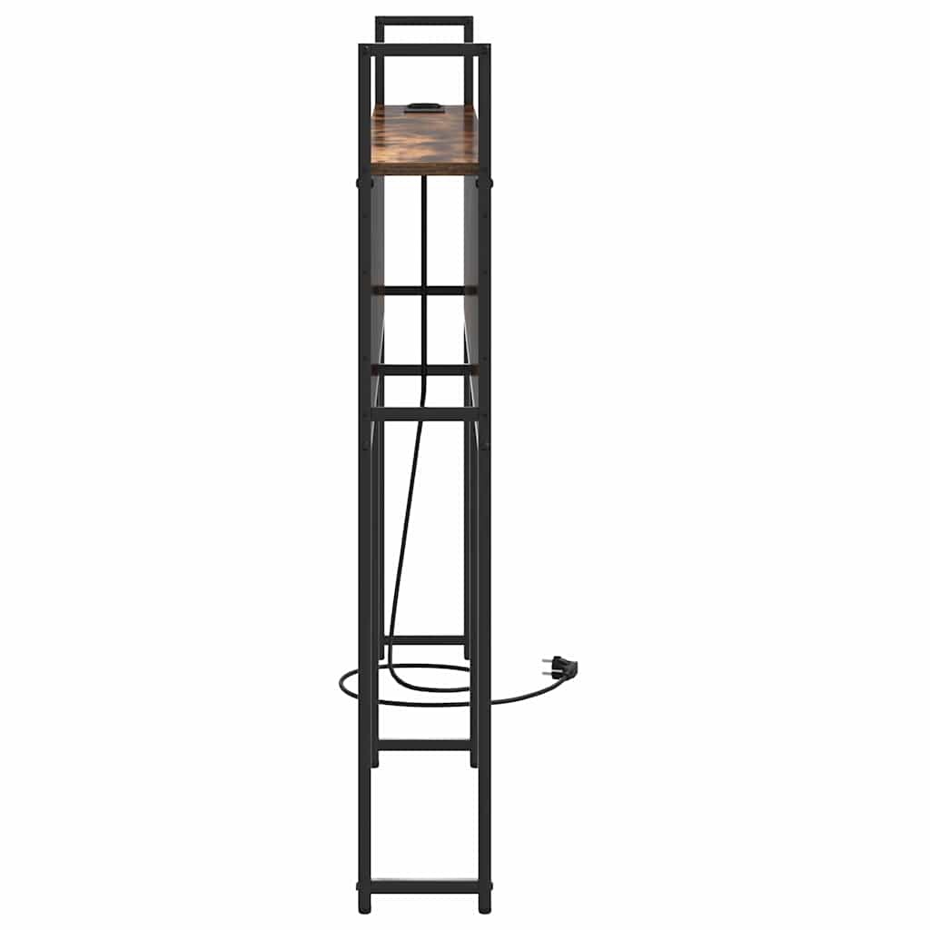 Opberghoofdbord met Oplaadstation Gerookt eiken Bewerkt hout is nu te koop bij PeponiXL, paradijselijk wonen!