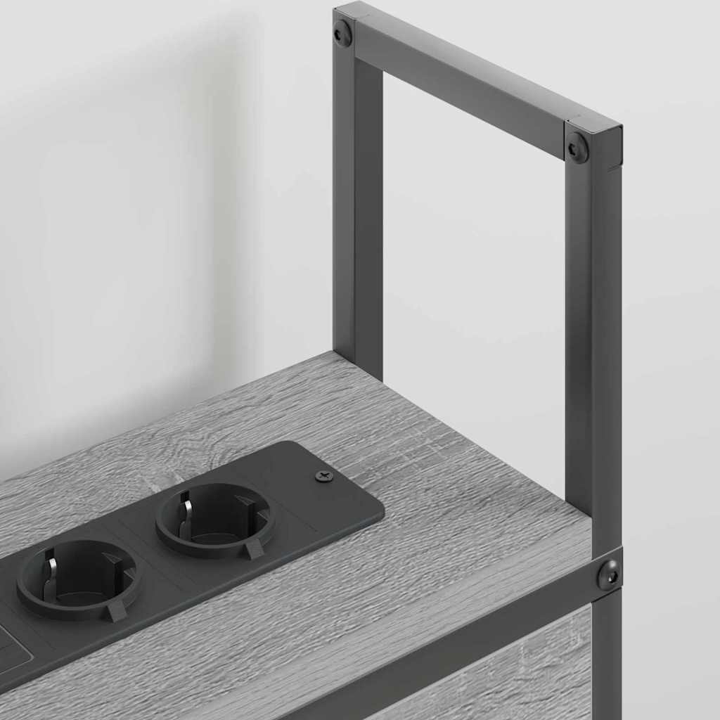 Opberghoofdbord met Oplaadstation Grijs sonoma Bewerkt hout is nu te koop bij PeponiXL, paradijselijk wonen!