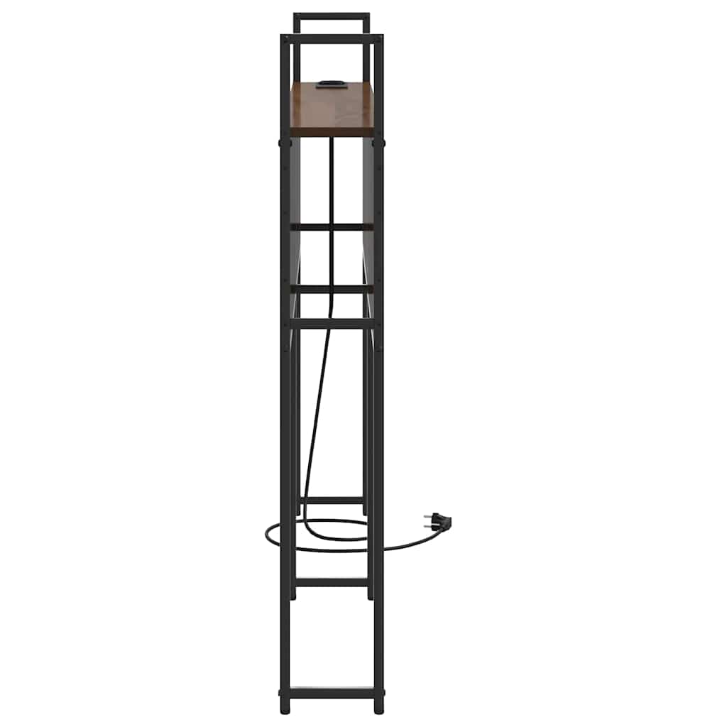 Opberghoofdbord met Oplaadstation bruin eikenkleur Bewerkt hout is nu te koop bij PeponiXL, paradijselijk wonen!