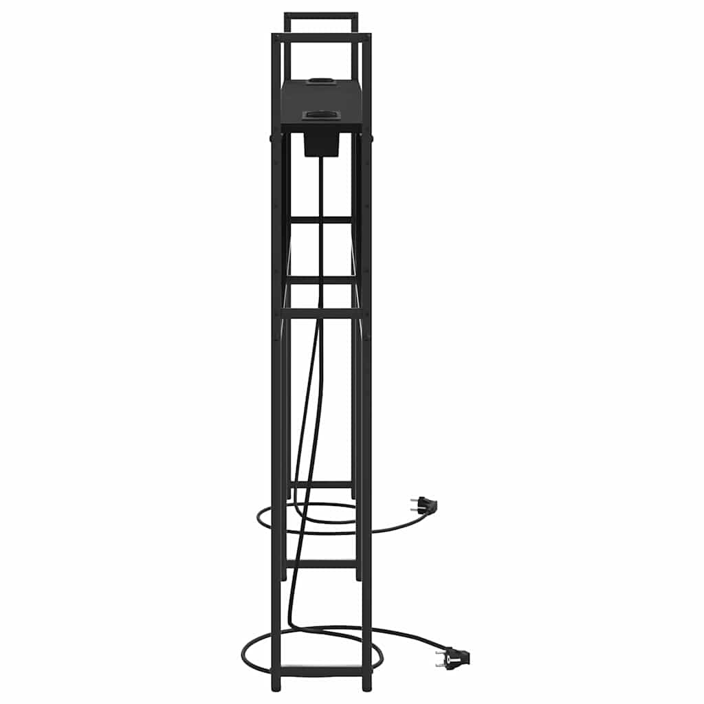 Opberghoofdbord met Oplaadstation Zwart eiken Bewerkt hout is nu te koop bij PeponiXL, paradijselijk wonen!