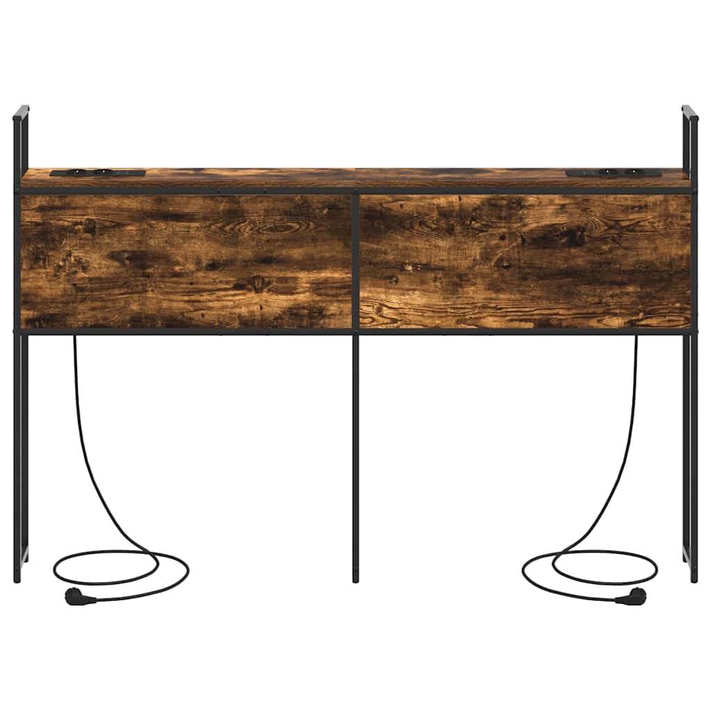 Opberghoofdbord met Oplaadstation Gerookt eiken Bewerkt hout is nu te koop bij PeponiXL, paradijselijk wonen!