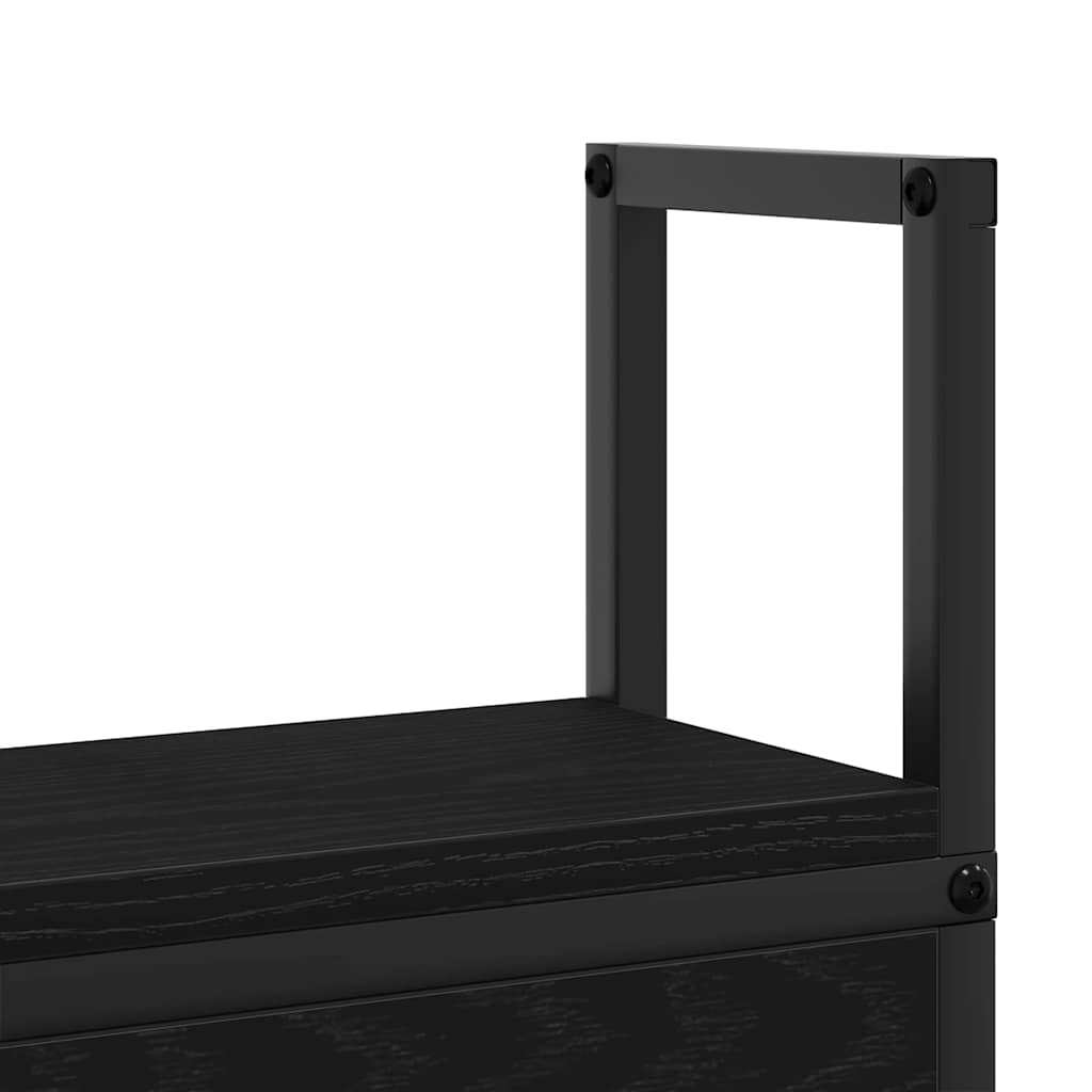 Opberghoofdbord met Oplaadstation Zwart eiken Bewerkt hout is nu te koop bij PeponiXL, paradijselijk wonen!