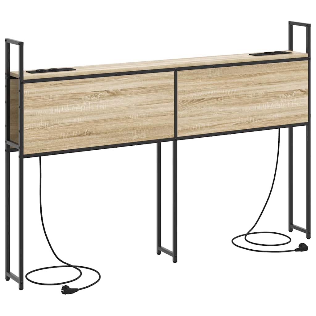 Opberghoofdbord met Oplaadstation Sonoma eiken Bewerkt hout is nu te koop bij PeponiXL, paradijselijk wonen!