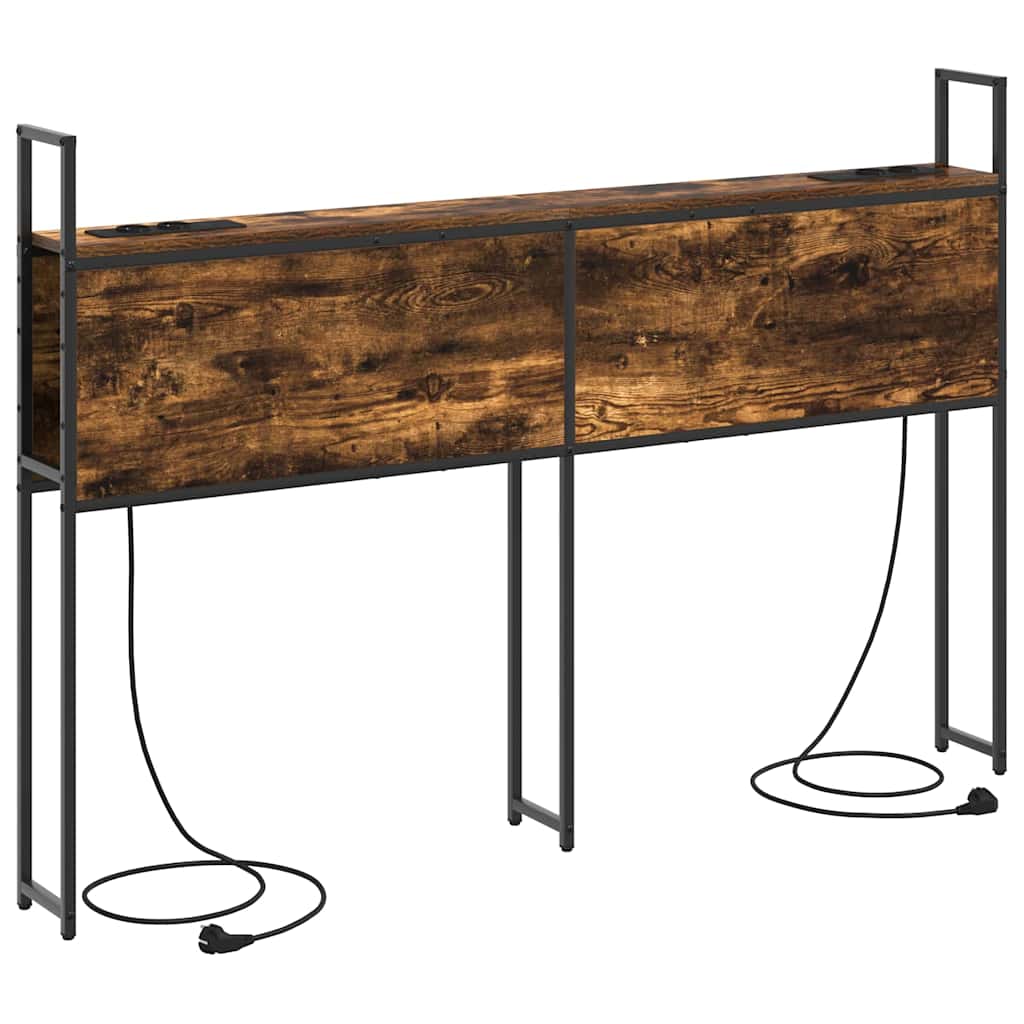 Opberghoofdbord met Oplaadstation Gerookt eiken Bewerkt hout is nu te koop bij PeponiXL, paradijselijk wonen!