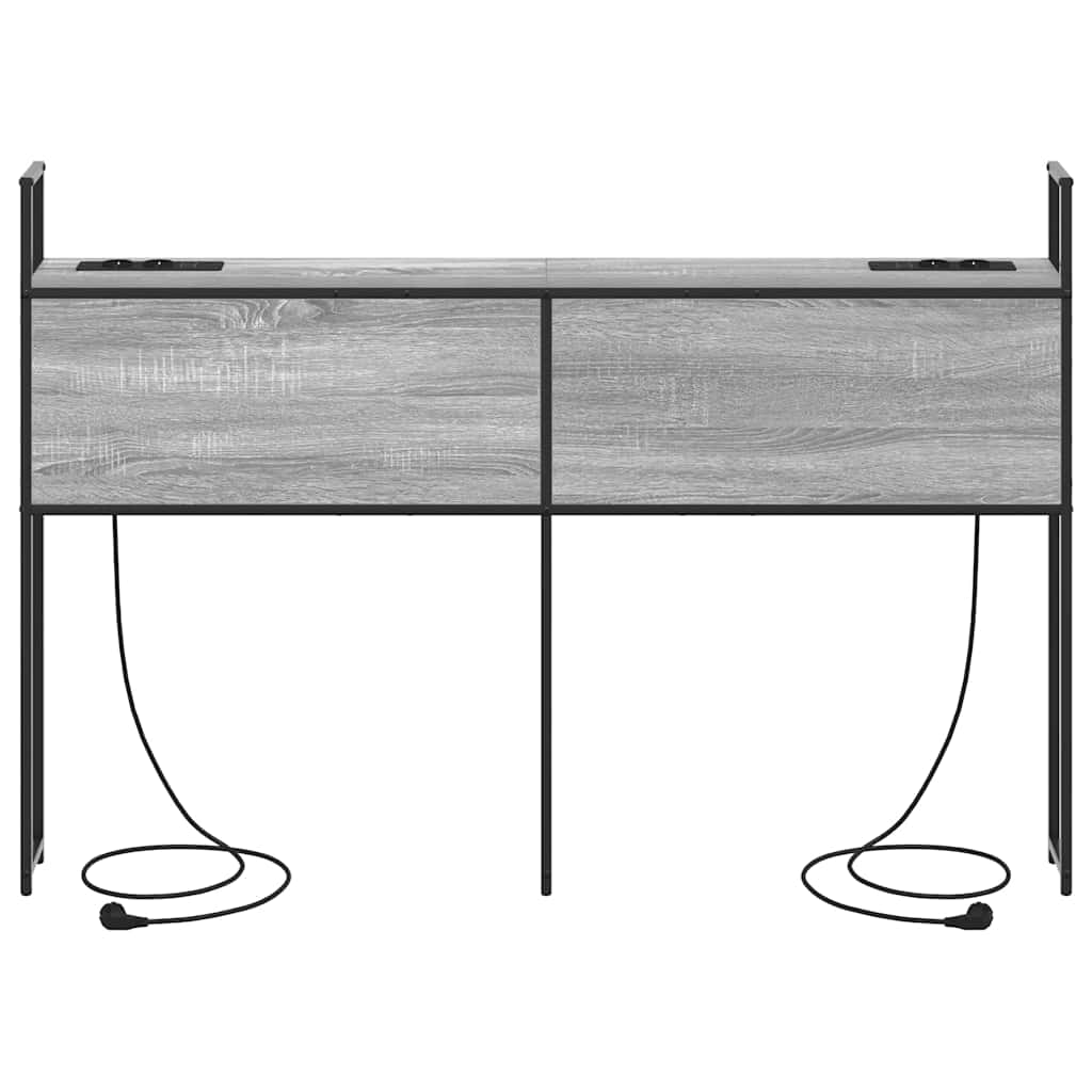 Opberghoofdbord met Oplaadstation Grijs sonoma Bewerkt hout is nu te koop bij PeponiXL, paradijselijk wonen!