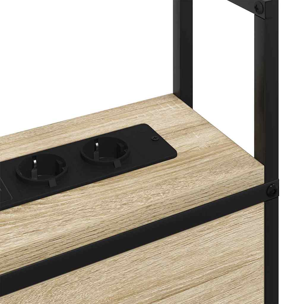 Opberghoofdbord met Oplaadstation Sonoma eiken Bewerkt hout is nu te koop bij PeponiXL, paradijselijk wonen!