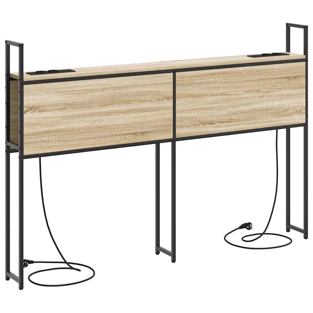 Opberghoofdbord met Oplaadstation Sonoma eiken Bewerkt hout is nu te koop bij PeponiXL, paradijselijk wonen!