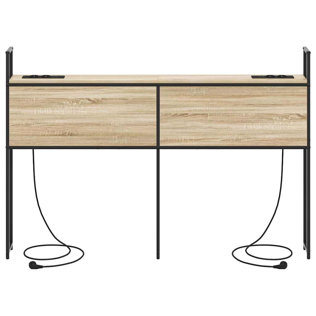 Opberghoofdbord met Oplaadstation Sonoma eiken Bewerkt hout is nu te koop bij PeponiXL, paradijselijk wonen!