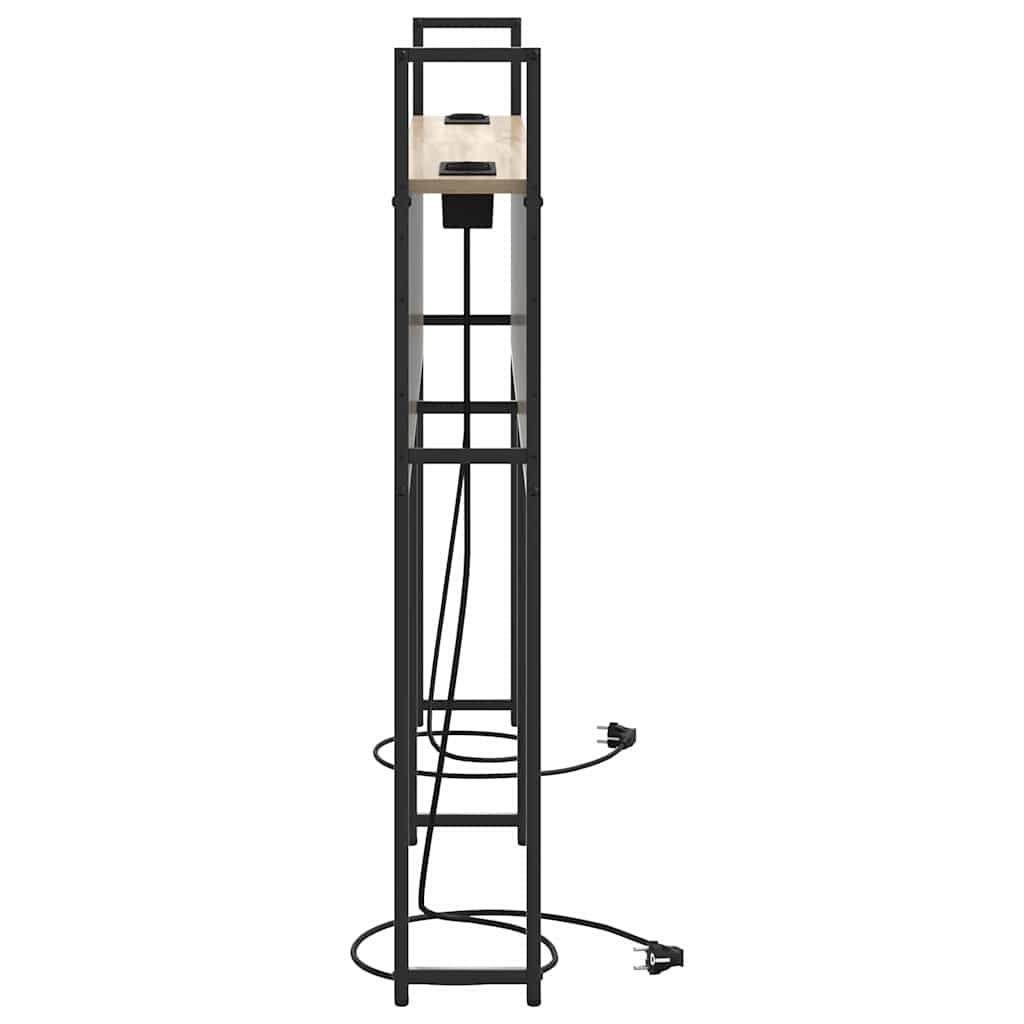 Opberghoofdbord met Oplaadstation Sonoma eiken Bewerkt hout is nu te koop bij PeponiXL, paradijselijk wonen!