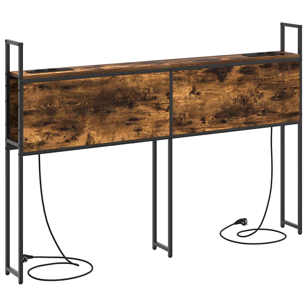 Opberghoofdbord met Oplaadstation Gerookt eiken Bewerkt hout is nu te koop bij PeponiXL, paradijselijk wonen!