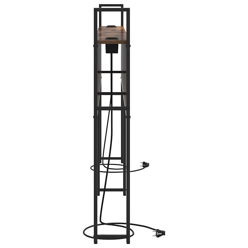 Opberghoofdbord met Oplaadstation Gerookt eiken Bewerkt hout is nu te koop bij PeponiXL, paradijselijk wonen!