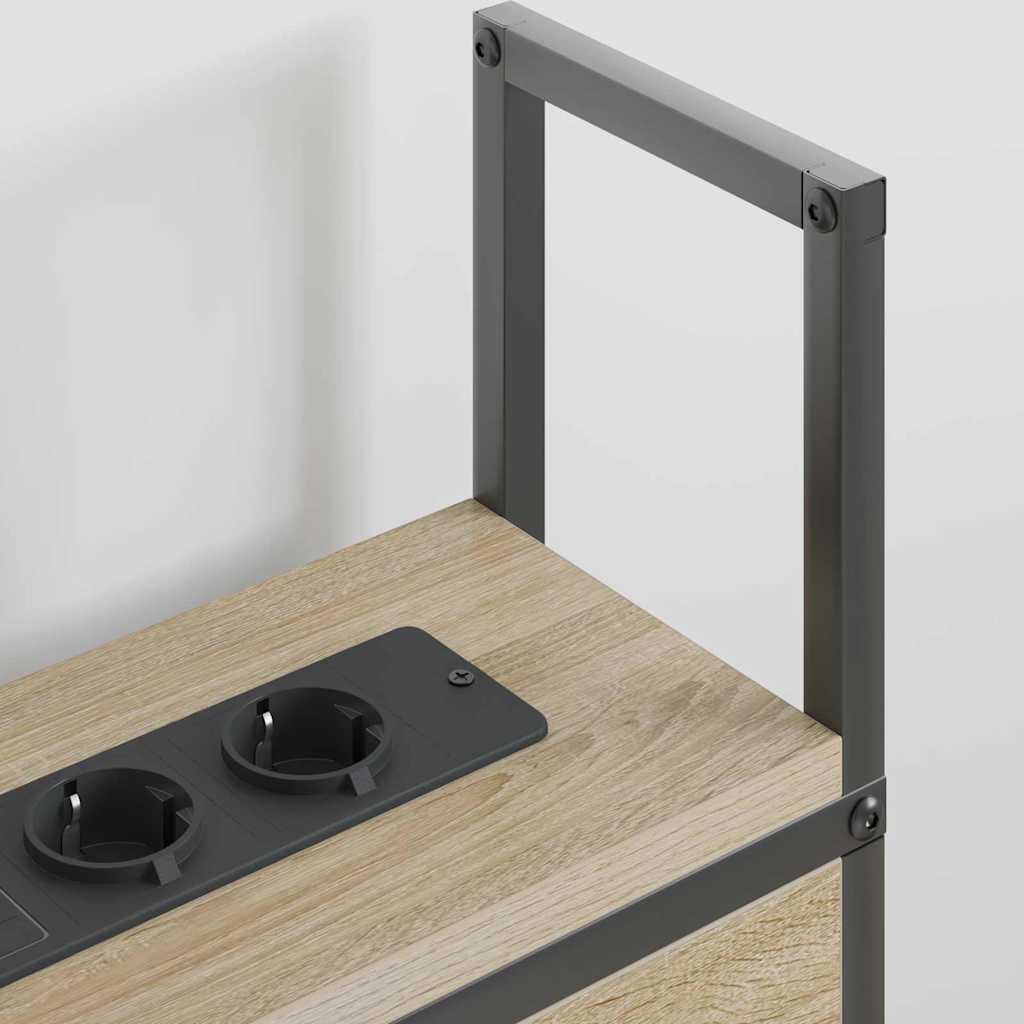 Opberghoofdbord met Oplaadstation Sonoma eiken Bewerkt hout is nu te koop bij PeponiXL, paradijselijk wonen!