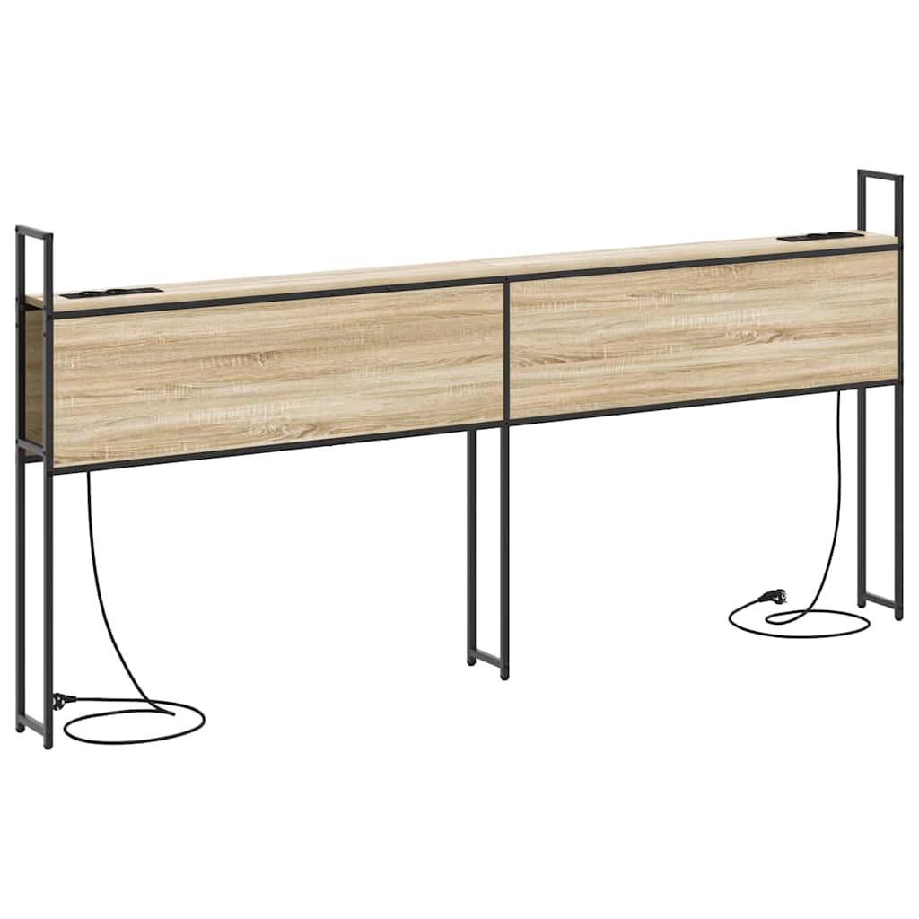Opberghoofdbord met Oplaadstation Sonoma eiken Bewerkt hout is nu te koop bij PeponiXL, paradijselijk wonen!
