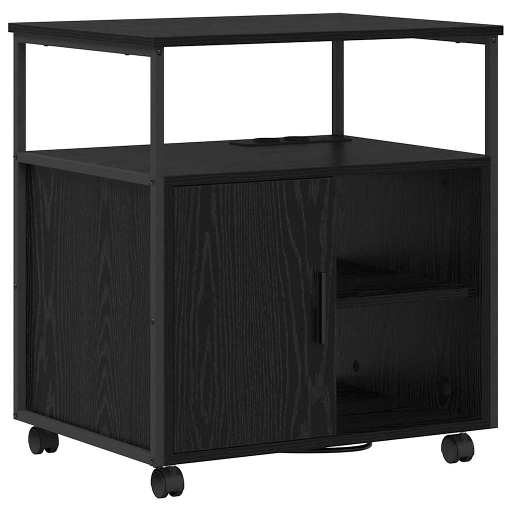 Kast met Oplaadstation Zwart Eiken 61 x 46 x 67 cm Bewerkt hout is nu te koop bij PeponiXL, paradijselijk wonen!