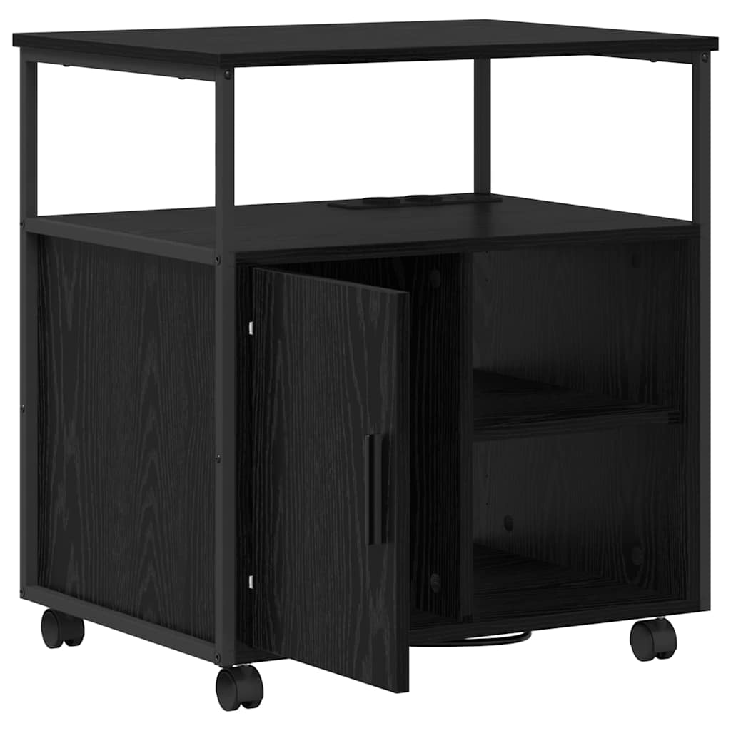 Kast met Oplaadstation Zwart Eiken 61 x 46 x 67 cm Bewerkt hout is nu te koop bij PeponiXL, paradijselijk wonen!