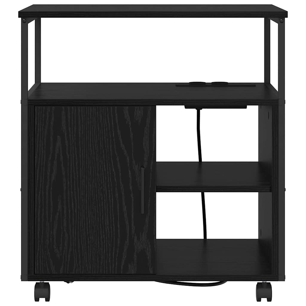 Kast met Oplaadstation Zwart Eiken 61 x 46 x 67 cm Bewerkt hout is nu te koop bij PeponiXL, paradijselijk wonen!