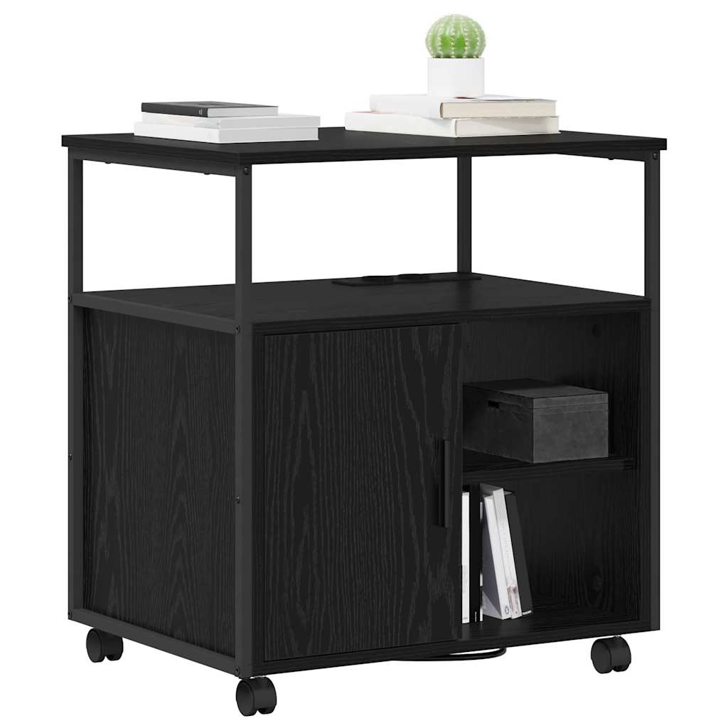 Kast met Oplaadstation Zwart Eiken 61 x 46 x 67 cm Bewerkt hout is nu te koop bij PeponiXL, paradijselijk wonen!
