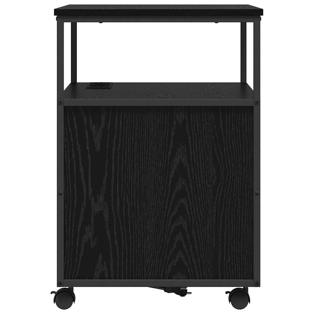 Kast met Oplaadstation Zwart Eiken 61 x 46 x 67 cm Bewerkt hout is nu te koop bij PeponiXL, paradijselijk wonen!