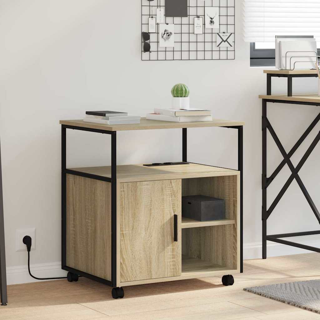 Kast met Oplaadstation met wiel Sonoma Eiken 61 x 46 x 67 cm is nu te koop bij PeponiXL, paradijselijk wonen!