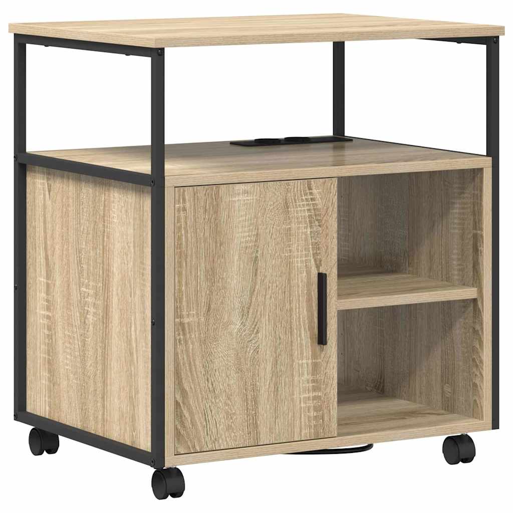 Kast met Oplaadstation met wiel Sonoma Eiken 61 x 46 x 67 cm is nu te koop bij PeponiXL, paradijselijk wonen!