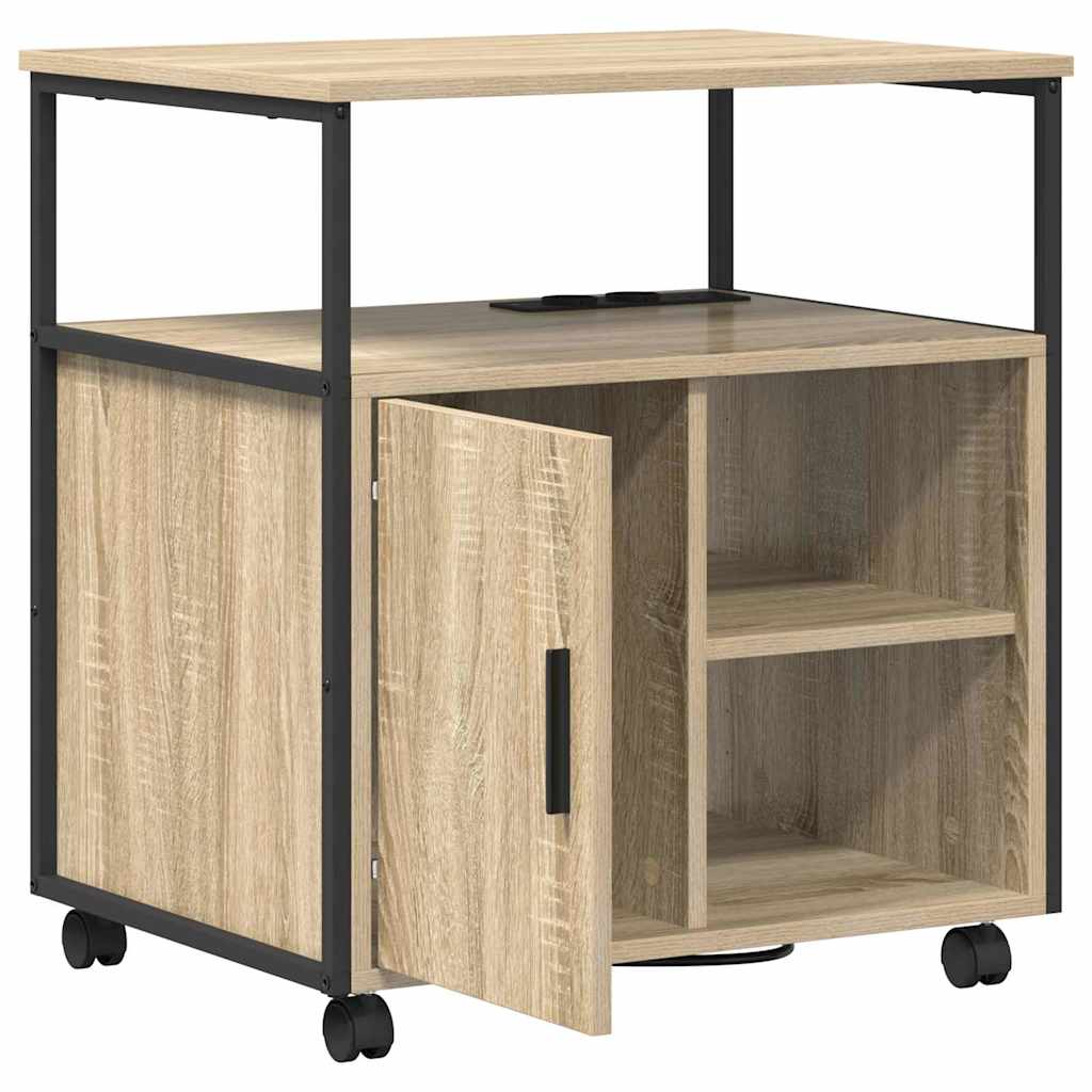 Kast met Oplaadstation met wiel Sonoma Eiken 61 x 46 x 67 cm is nu te koop bij PeponiXL, paradijselijk wonen!