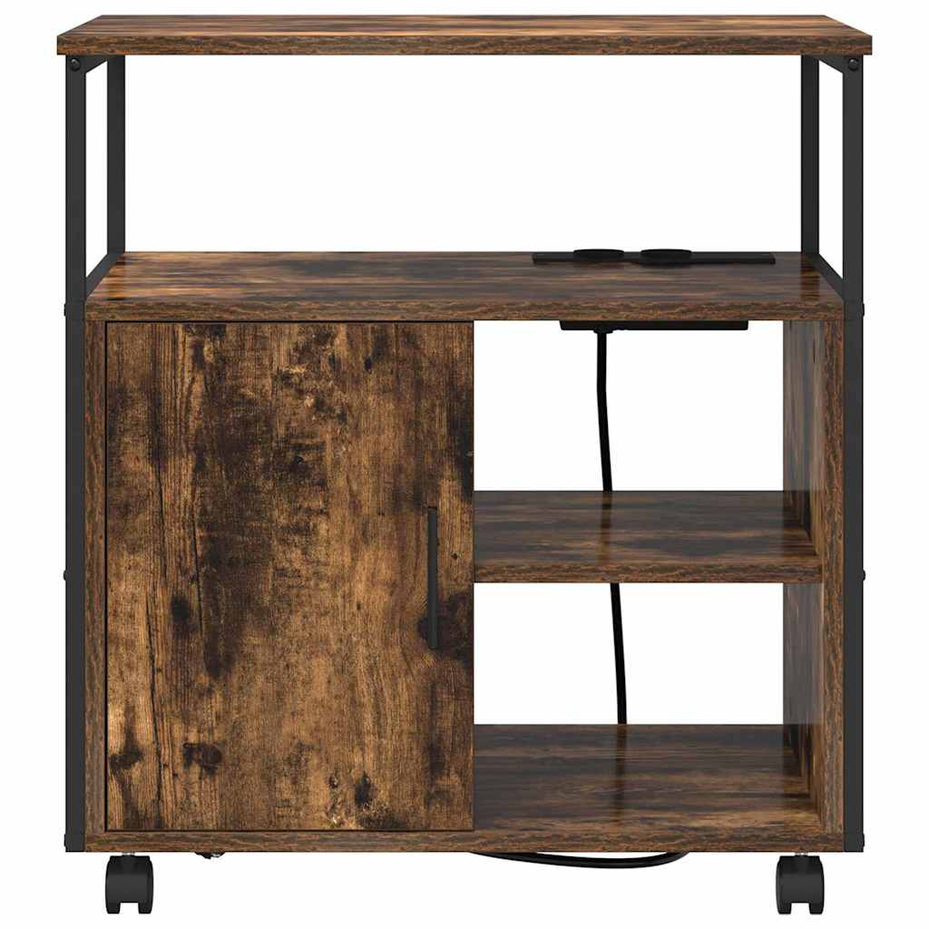 Kast met Oplaadstation met wiel Gerookt eiken 61 x 46 x 67 cm is nu te koop bij PeponiXL, paradijselijk wonen!