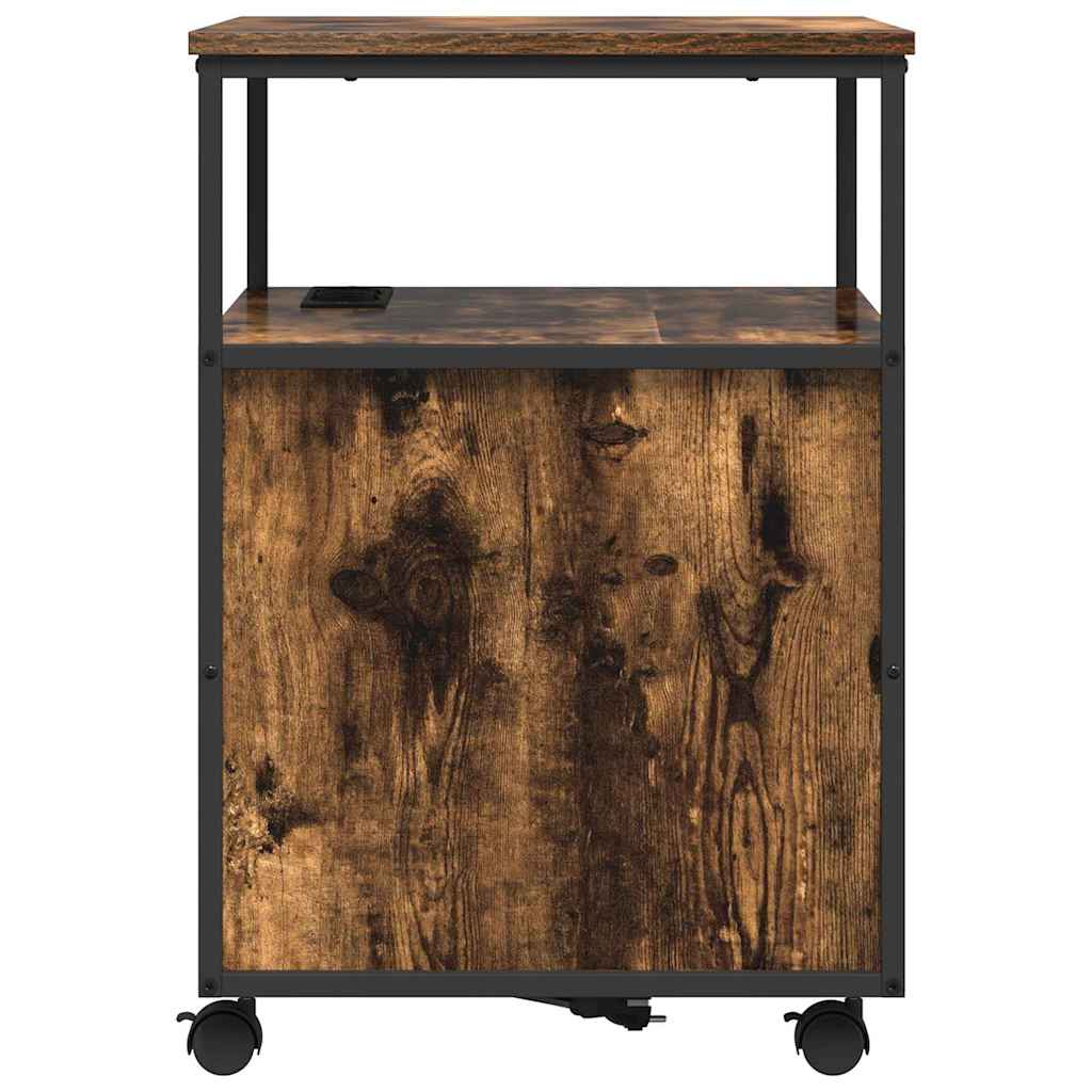 Kast met Oplaadstation met wiel Gerookt eiken 61 x 46 x 67 cm is nu te koop bij PeponiXL, paradijselijk wonen!