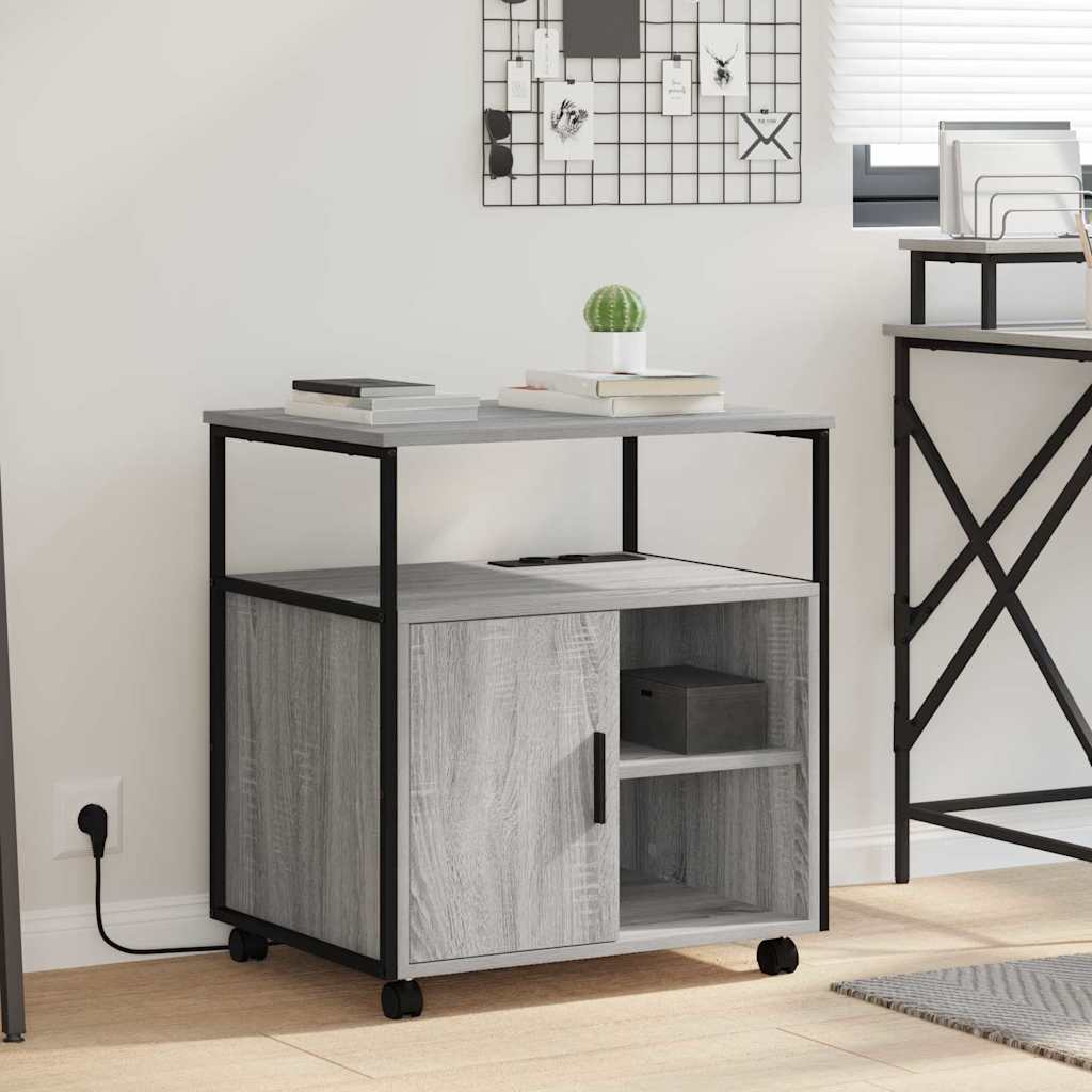 Kast met Oplaadstation met wiel Grijs Sonoma 61 x 46 x 67 cm is nu te koop bij PeponiXL, paradijselijk wonen!