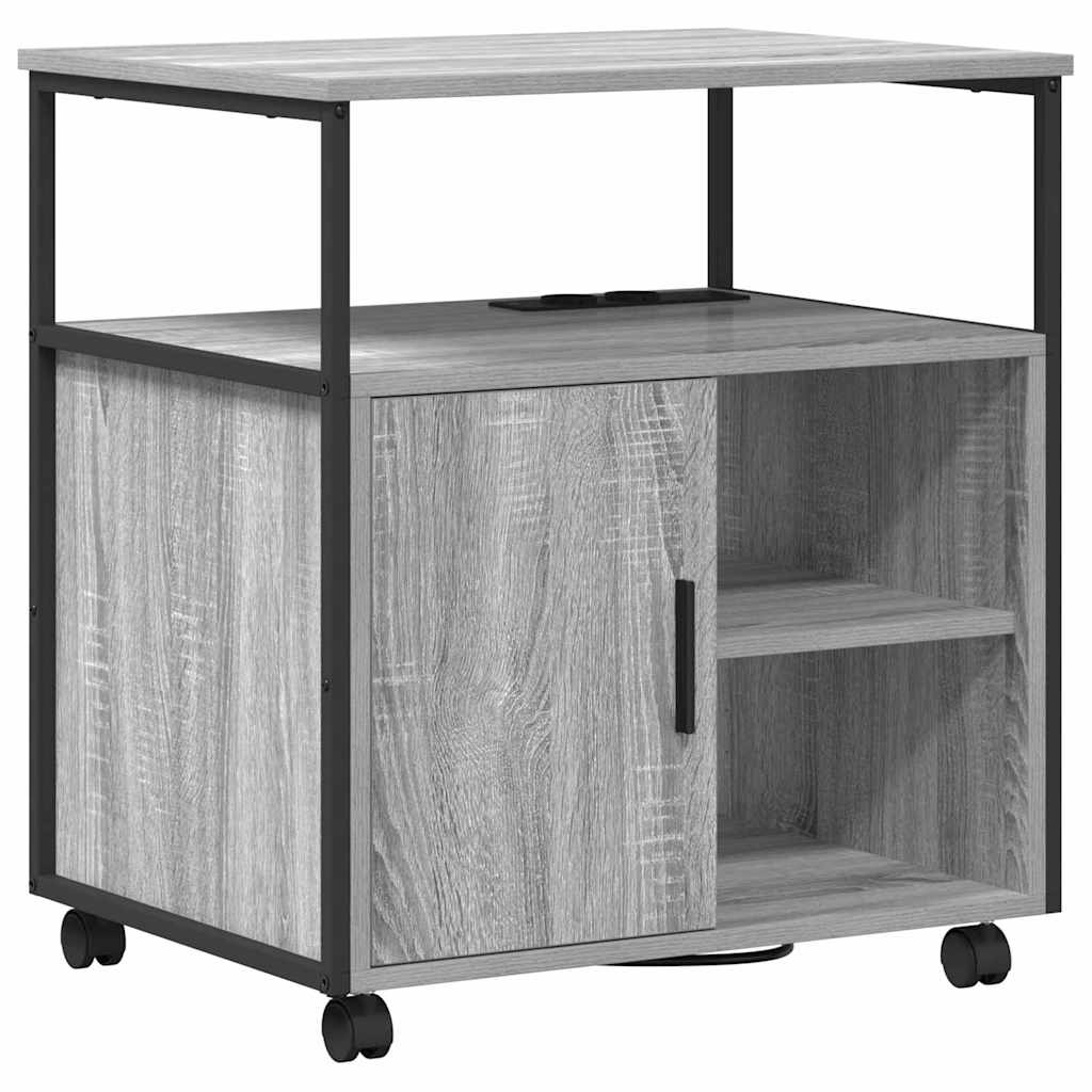 Kast met Oplaadstation met wiel Grijs Sonoma 61 x 46 x 67 cm is nu te koop bij PeponiXL, paradijselijk wonen!