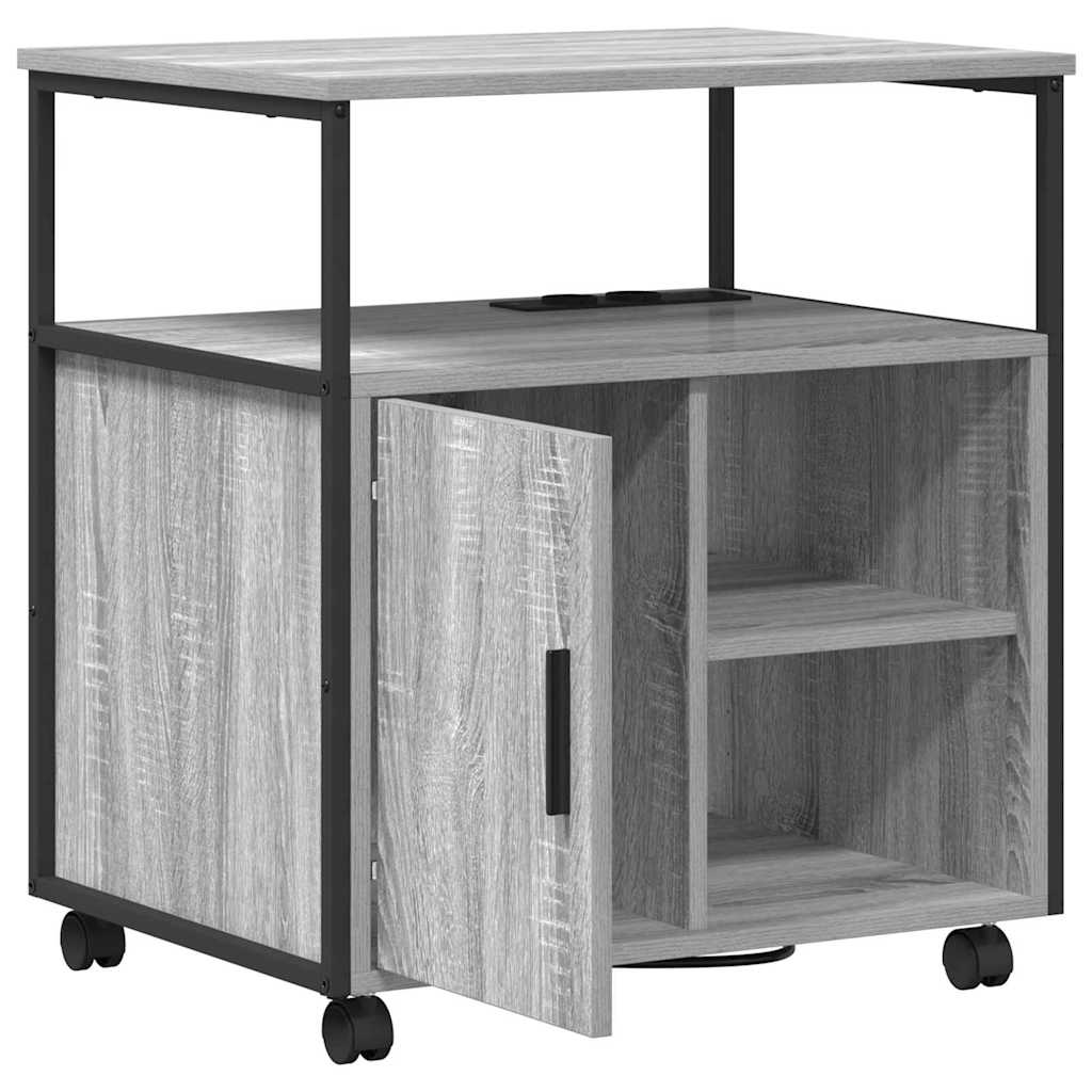 Kast met Oplaadstation met wiel Grijs Sonoma 61 x 46 x 67 cm is nu te koop bij PeponiXL, paradijselijk wonen!